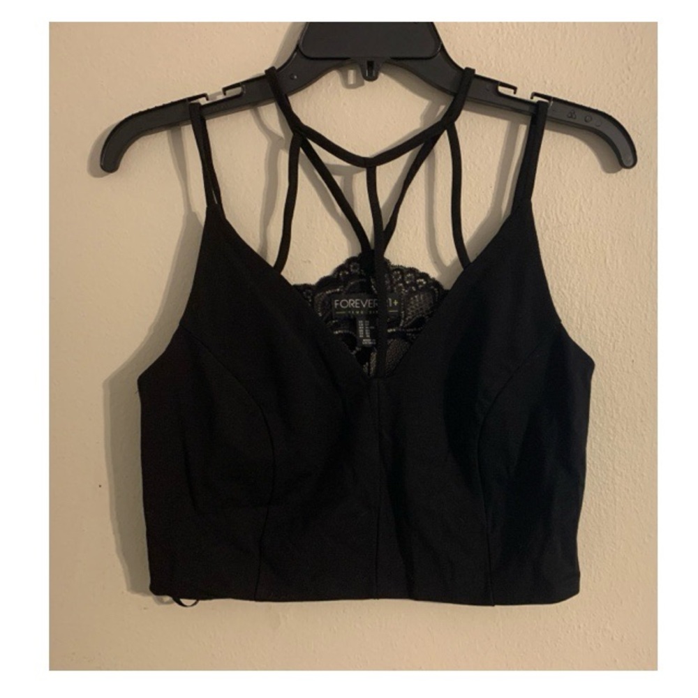 NWOT Forever 21 Black Lace Crop Top Bralette SZ 0X